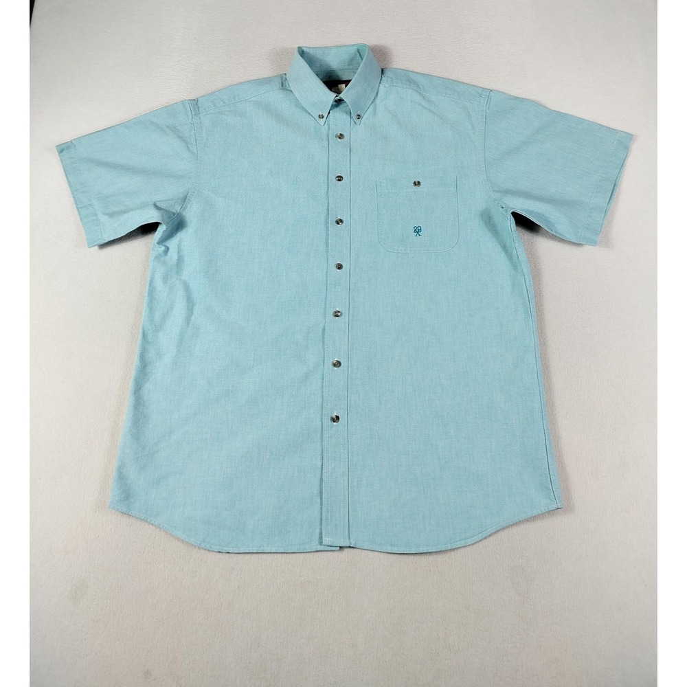 Twenty X Shirt Mens XL Blue Short Sleeve Button‎ Down Westerncore Rodeo Cowboy
